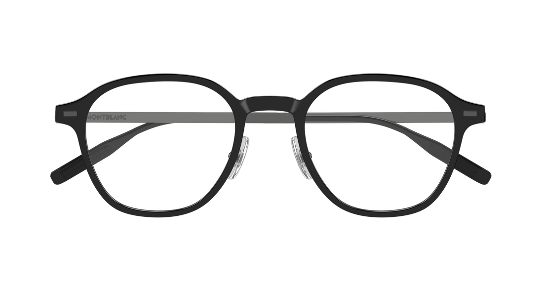 Occhiali da vista montblanc mb0427o 001 negro round/oval/panthos masculino taglia 50mm - Vista dettagliata