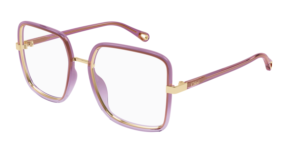Glasögon chloé ch0338o 005 violeta rectangular / squared femenino storlek 55mm - Huvudvy