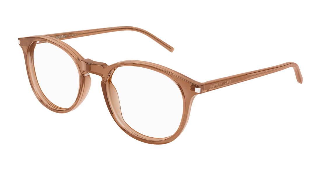 Prescription glasses saint laurent sl 106 027 marron round/oval/panthos unisex size 50mm - Main view