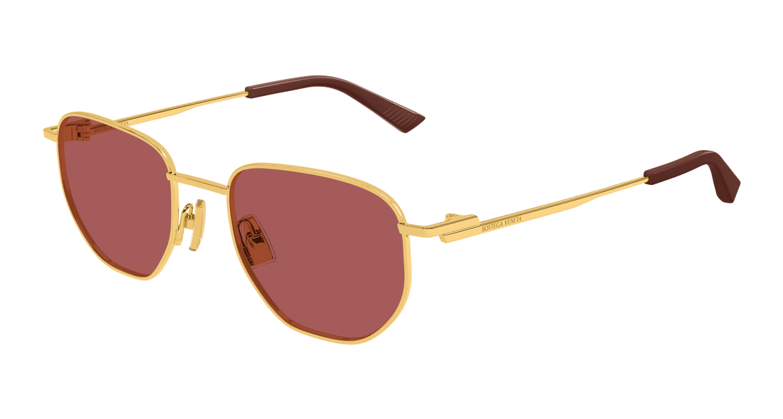 Occhiali da sole bottega veneta bv1301s 006 dorado round unisex taglia 52mm - Vista principale