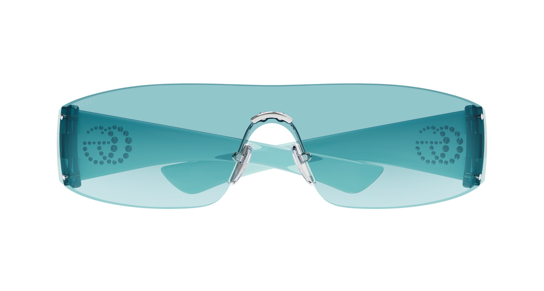 Occhiali da sole gucci gg1958s 005 plateado mask unisex taglia 99mm - Vista dettagliata