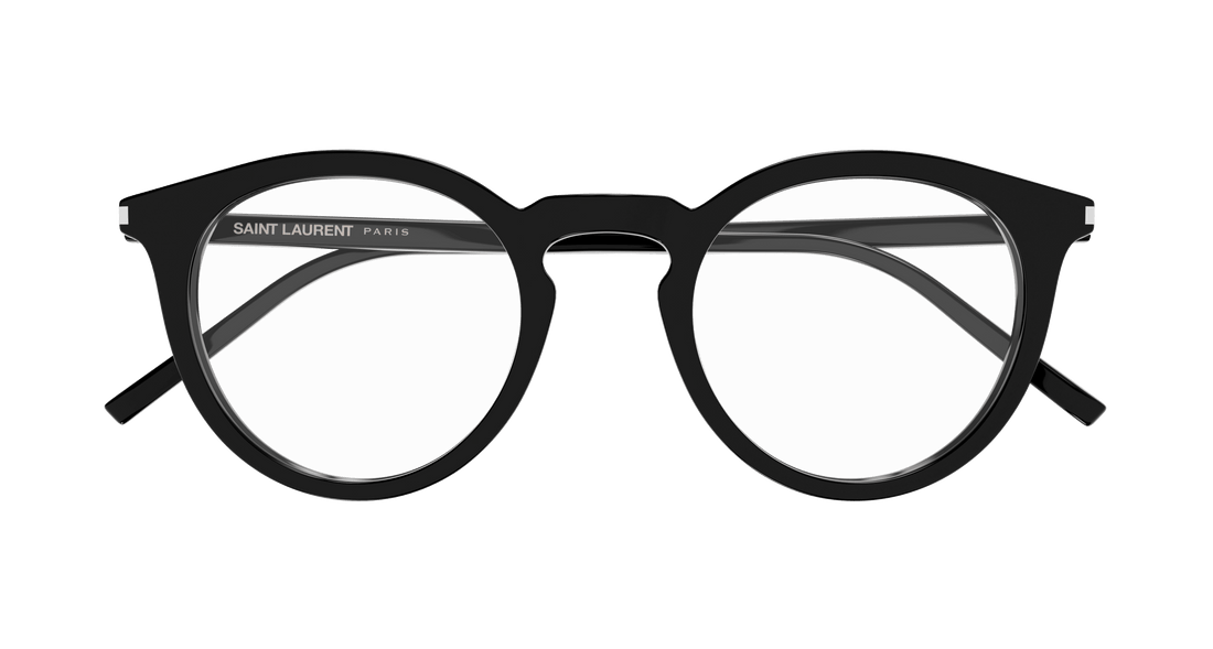 Prescription glasses saint laurent sl 347/f 001 negro round unisex size 48mm - Detailed view