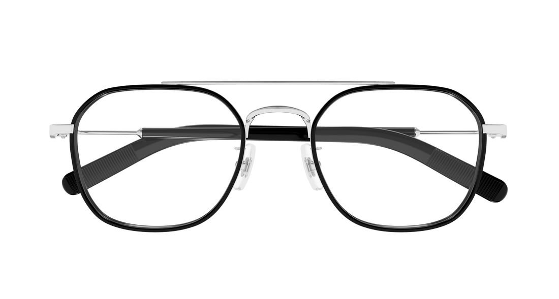 Óculos graduados montblanc mb0391oa 001 plateado geometric masculino tamanho 51mm - Vista de detalhe