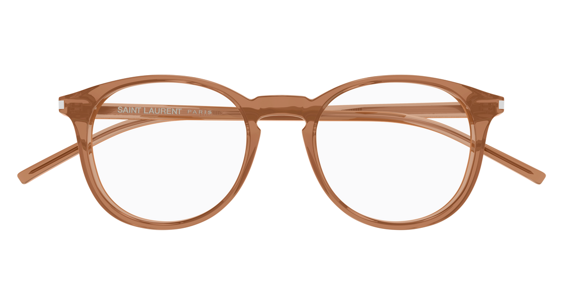 Prescription glasses saint laurent sl 106 027 marron round/oval/panthos unisex size 50mm - Detailed view