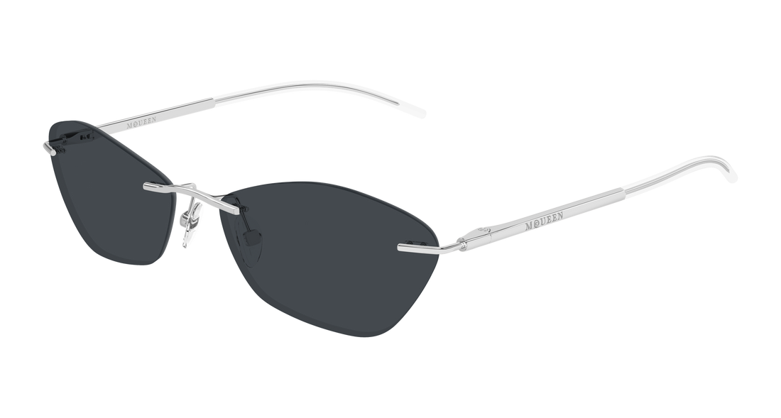 Solglasögon alexander mcqueen am0525s 001 plateado geometric unisex storlek 57mm - Huvudvy