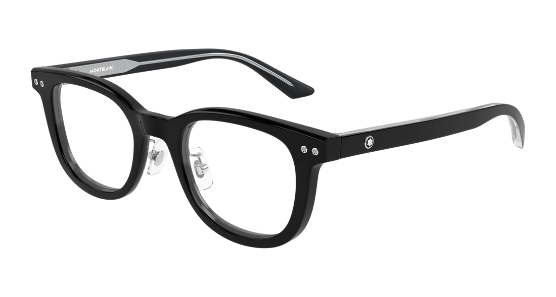 Occhiali da vista montblanc mb0450oj 001 negro round/oval/panthos masculino taglia 49mm - Vista principale