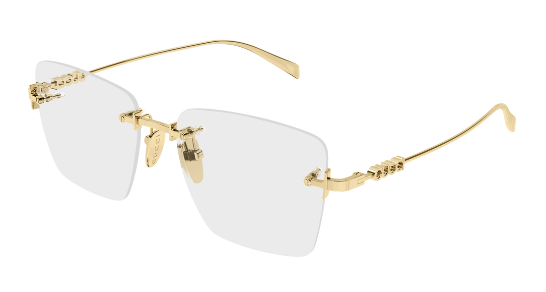Prescription glasses gucci gg1938o 001 dorado rectangular / squared femenino size 54mm - Main view