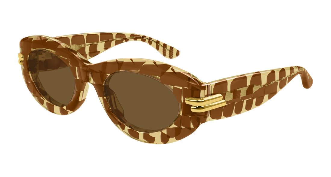 Occhiali da sole bottega veneta bv1322s 006 marron round/oval/panthos femenino taglia 51mm - Vista principale