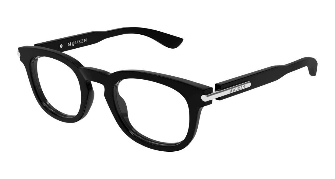 Glasögon alexander mcqueen am0498o 001 negro round masculino storlek 48mm - Huvudvy