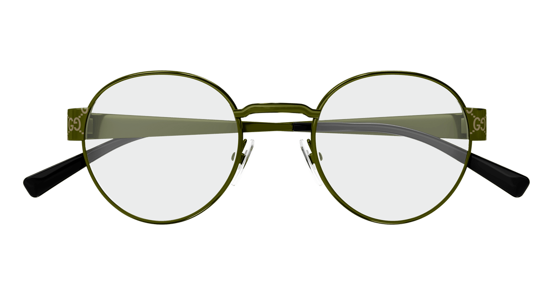 Óculos graduados gucci gg1855o 003 verde round masculino tamanho 48mm - Vista de detalhe