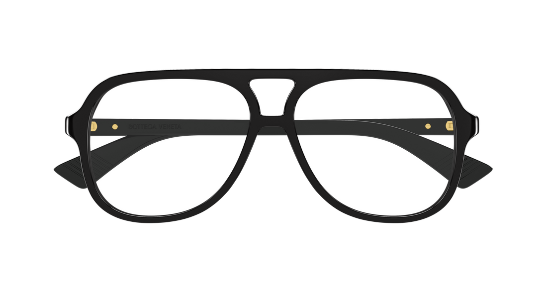 Gafas graduadas bottega veneta bv1417o 001 negro pilot/navigator unisex talla 56mm - Vista de detalle