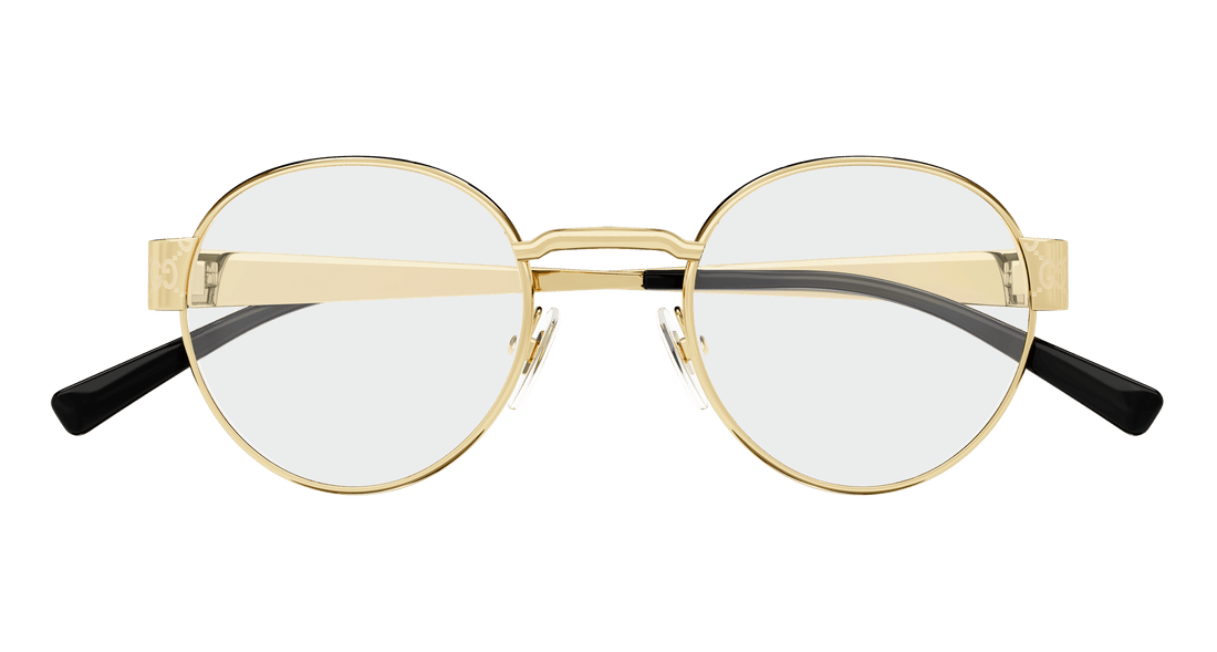 Óculos graduados gucci gg1855o 001 dorado round masculino tamanho 48mm - Vista de detalhe