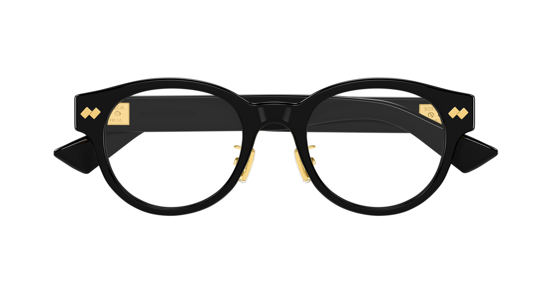 Prescription glasses bottega veneta bv1405oa 001 negro round/oval/panthos masculino size 50mm - Detailed view