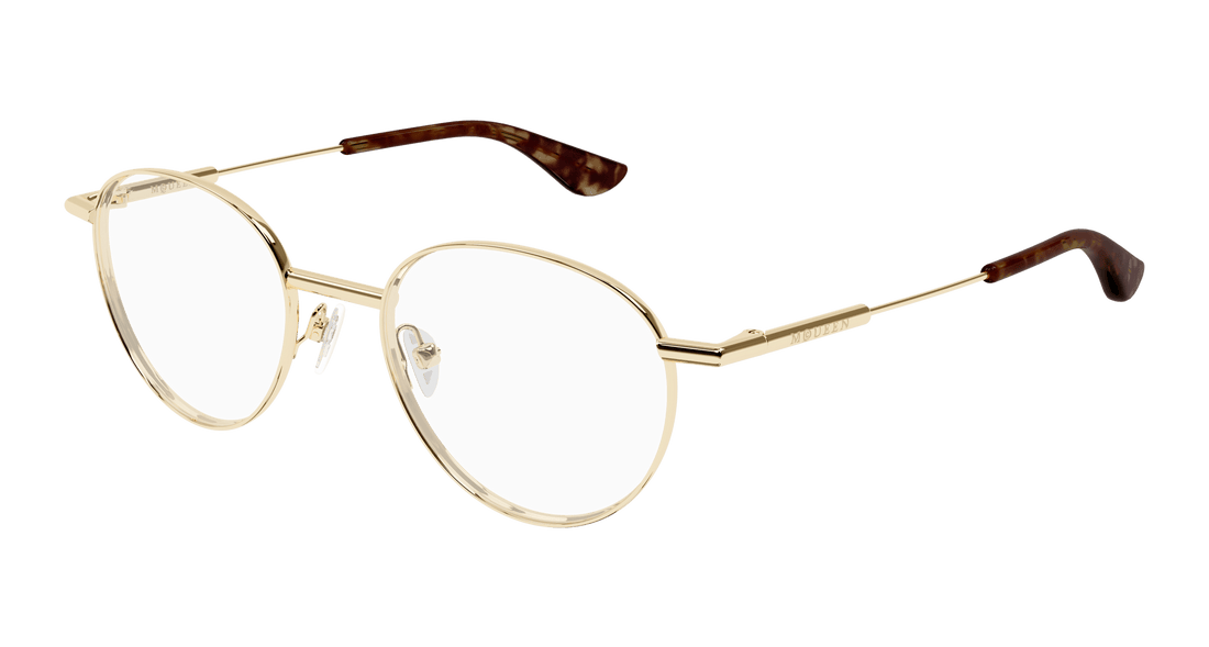 Gafas graduadas alexander mcqueen am0502o 002 dorado round unisex talla 49mm - Vista principal