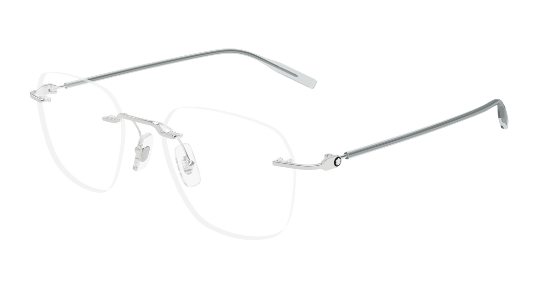 Brillen montblanc mb0430o 004 plateado round/oval/panthos masculino größe 51mm - Hauptansicht