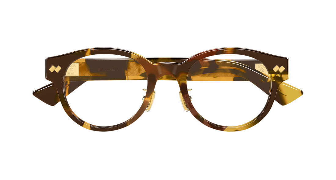 Gafas graduadas bottega veneta bv1405oa 002 havana round/oval/panthos masculino talla 50mm - Vista de detalle