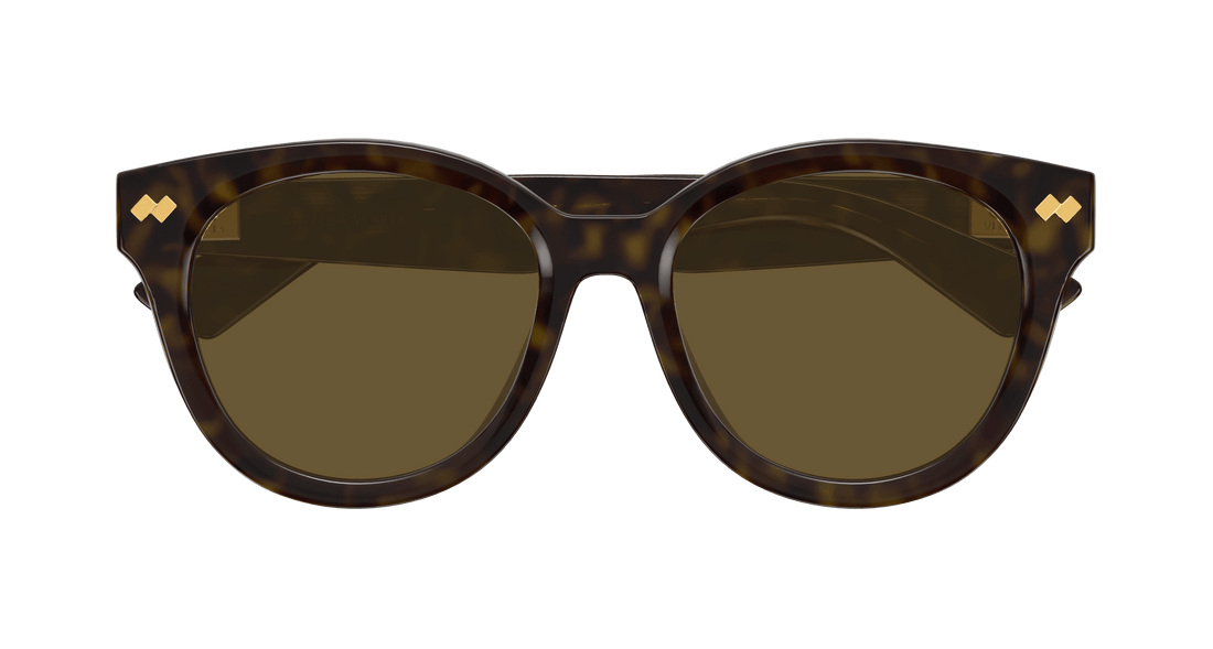 Occhiali da sole bottega veneta bv1352sk 002 havana round femenino taglia 55mm - Vista dettagliata