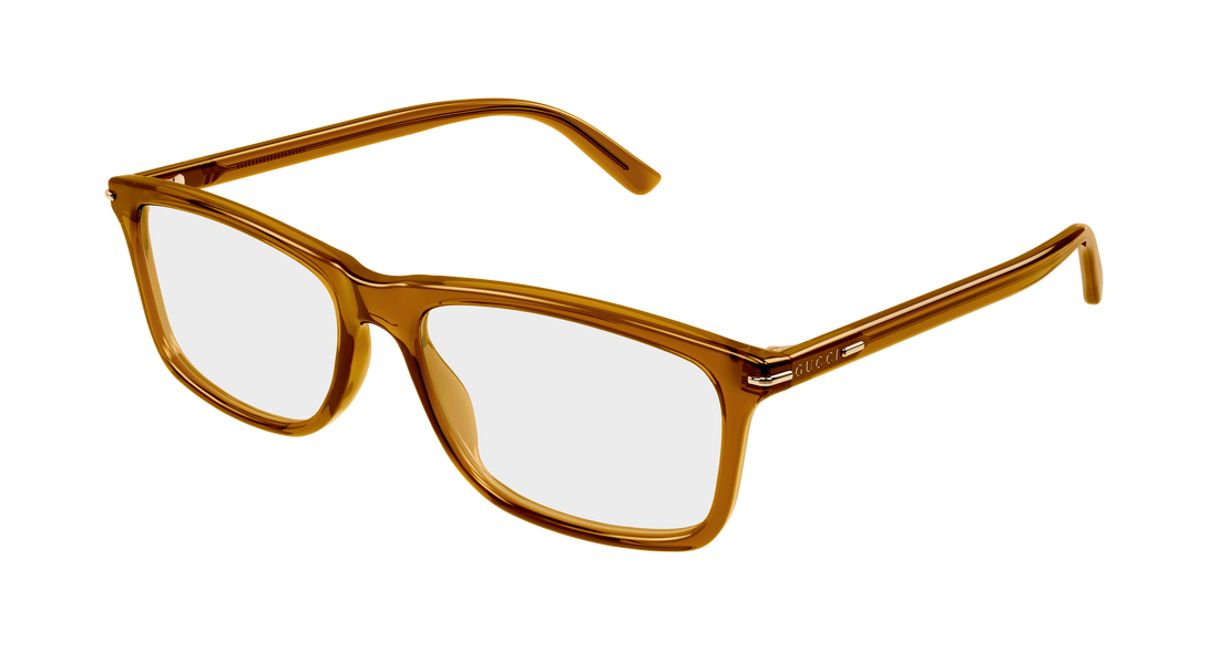 Occhiali da vista gucci gg1447o 009 marron rectangular / squared masculino taglia 57mm - Vista principale