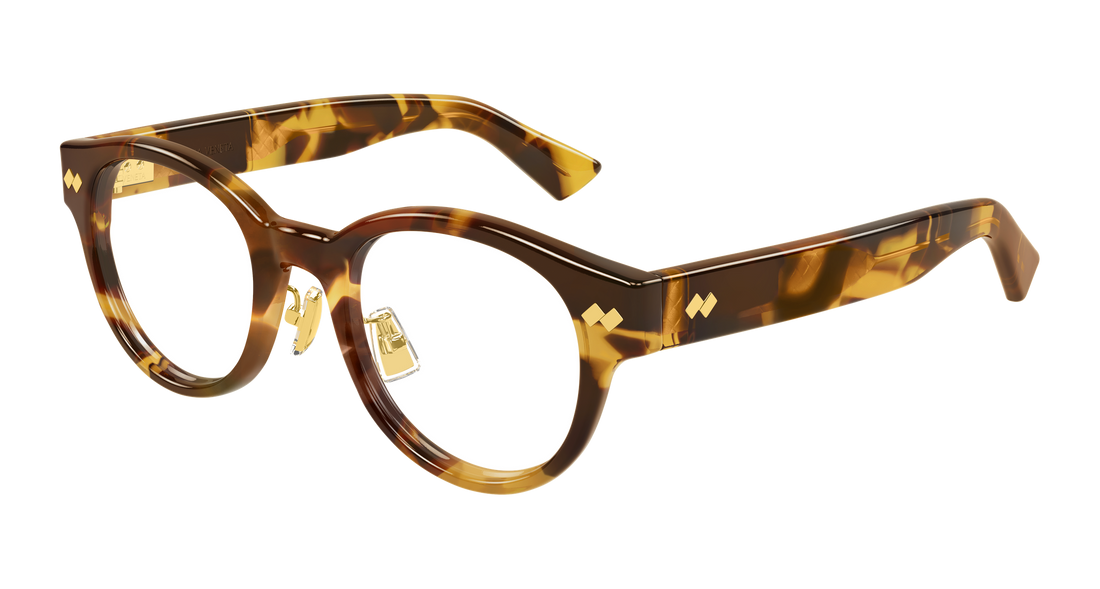 Prescription glasses bottega veneta bv1405oa 002 havana round/oval/panthos masculino size 50mm - Main view