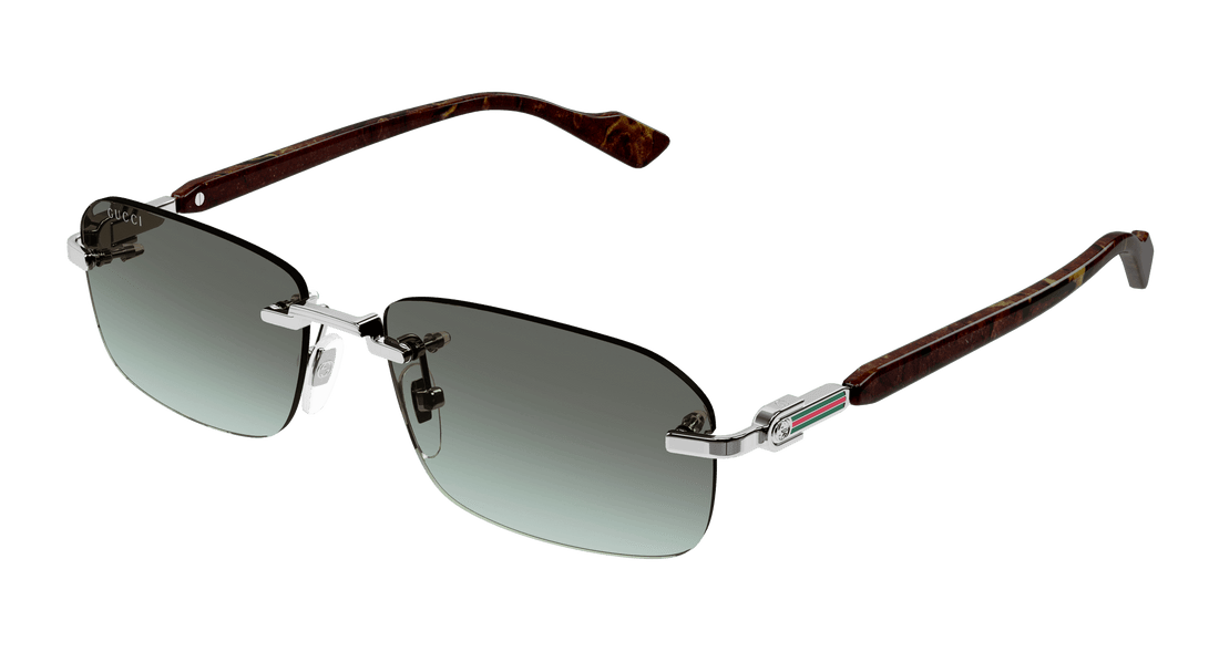 Sunglasses gucci gg1221s 008 plateado square masculino size 56mm - Main view