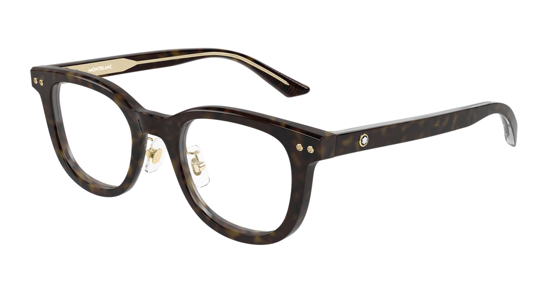 Occhiali da vista montblanc mb0450oj 003 havana round/oval/panthos masculino taglia 49mm - Vista principale
