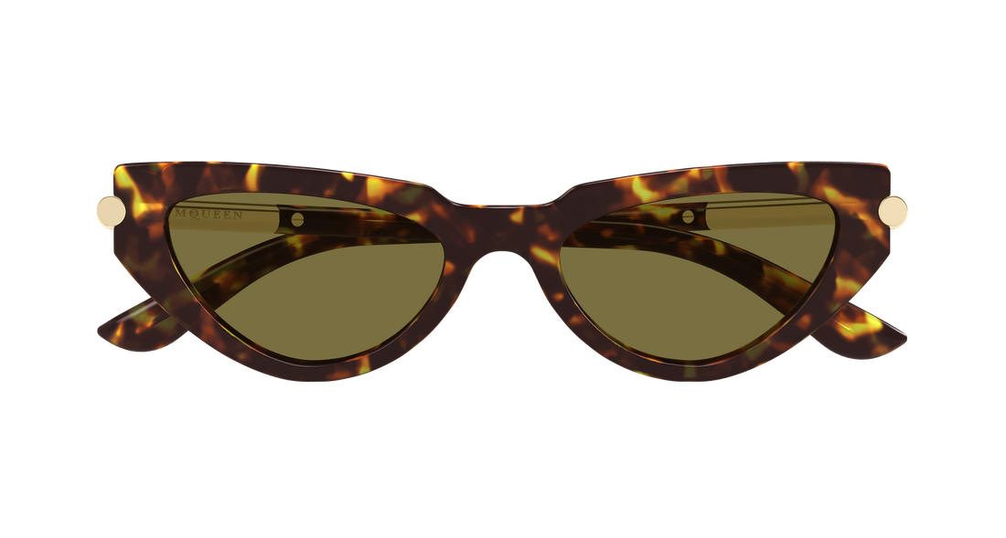 Solglasögon alexander mcqueen am0520s 003 havana cat eye femenino storlek 51mm - Detaljvy