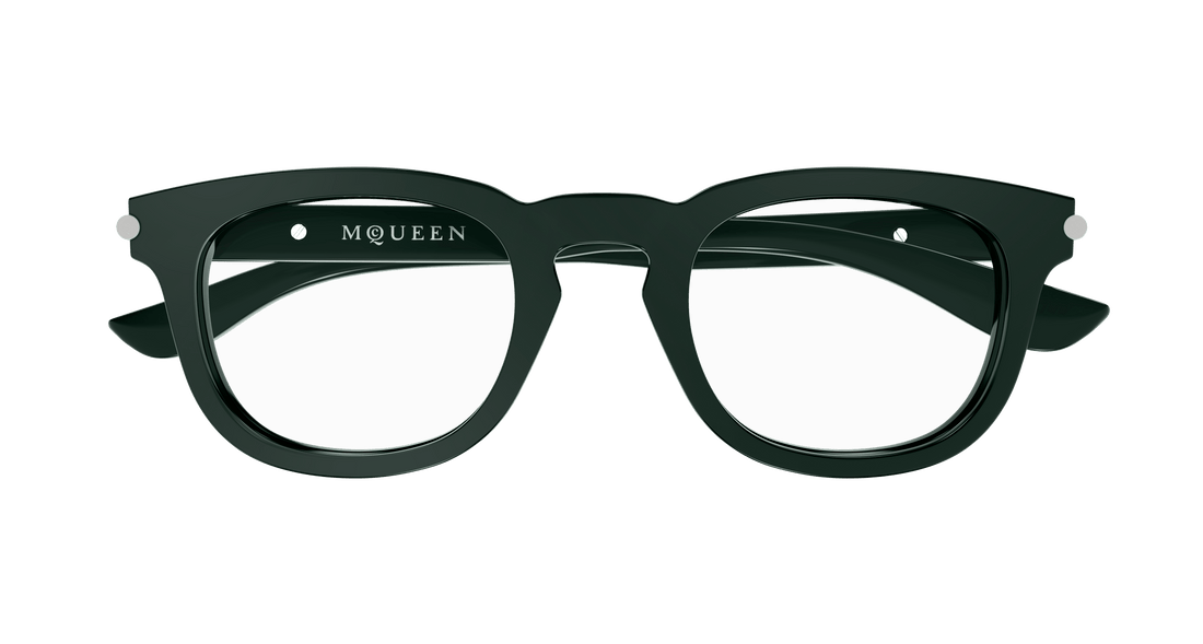Glasögon alexander mcqueen am0498o 004 verde round masculino storlek 48mm - Detaljvy