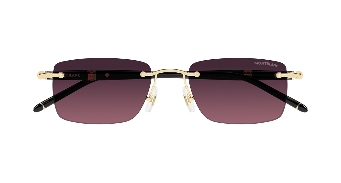 Occhiali da sole montblanc mb0344s 009 dorado rectangular / squared masculino taglia 54mm - Vista dettagliata