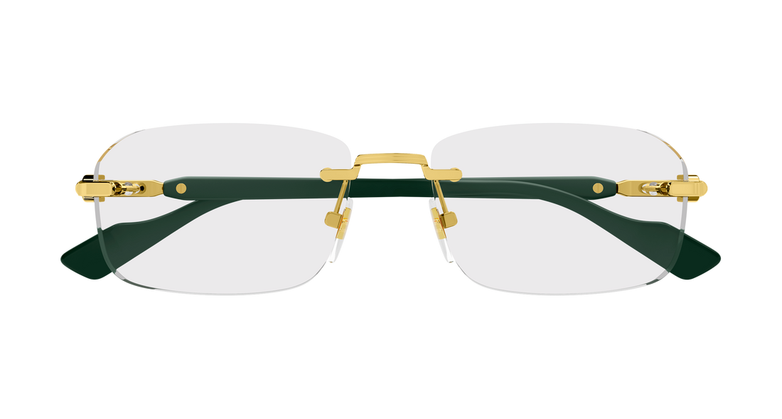 Óculos graduados gucci gg1221o 005 dorado rectangular / squared masculino tamanho 56mm - Vista de detalhe