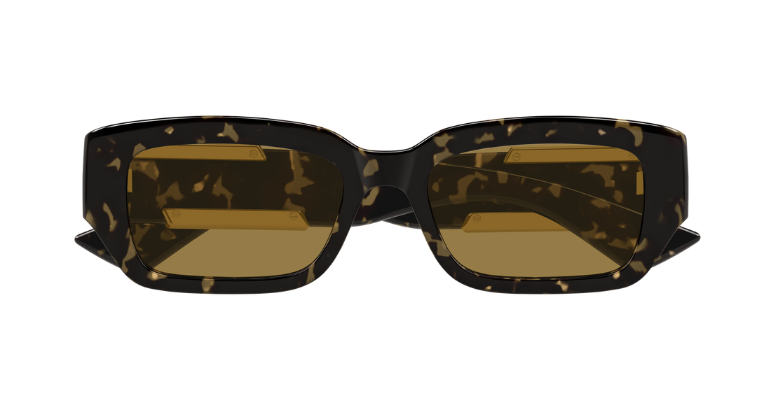 Lunettes de soleil bottega veneta bv1406s 002 havana rectangular / squared unisex taille 53mm - Vue détaillée