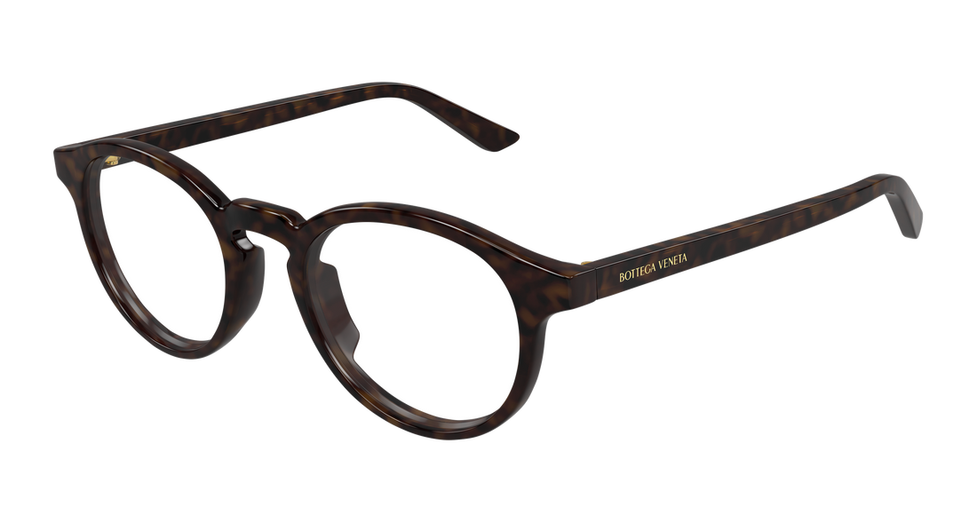 Briller bottega veneta bv1420o 002 havana round/oval/panthos masculino størrelse 50mm - Hovedvisning