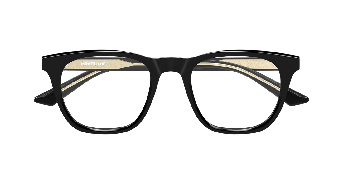 Occhiali da vista montblanc mb0422o 006 negro rectangular / squared masculino taglia 53mm - Vista dettagliata