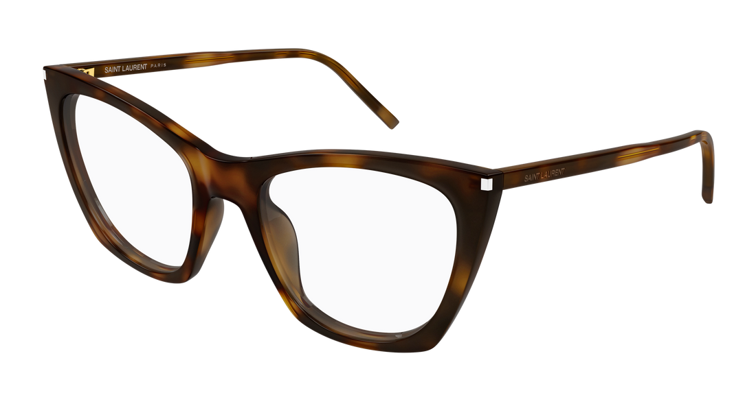 Prescription glasses saint laurent sl 214 kate thin opt 003 havana cat eye femenino size 55mm - Main view