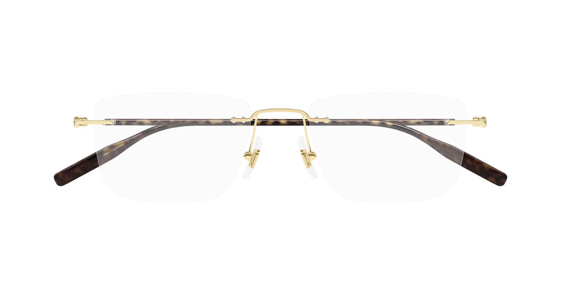 Lunettes de vue montblanc mb0431o 003 dorado rectangular / squared masculino taille 53mm - Vue détaillée