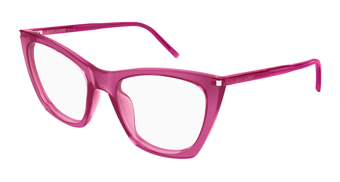 Prescription glasses saint laurent sl 214 kate thin opt 005 rosa cat eye femenino size 55mm - Main view