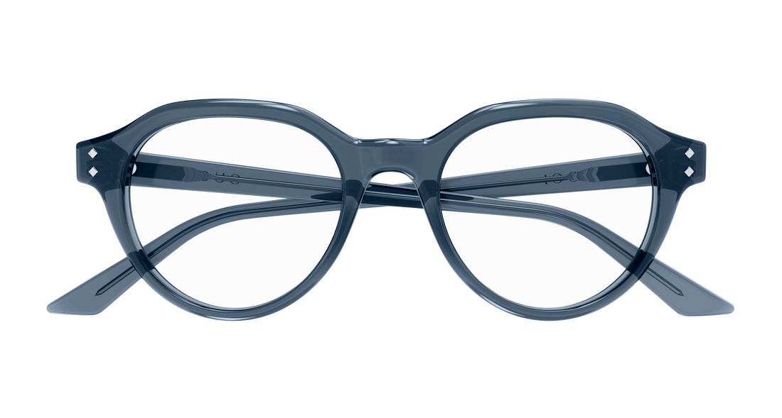 Óculos graduados gucci gg1894o 003 azul round masculino tamanho 49mm - Vista de detalhe