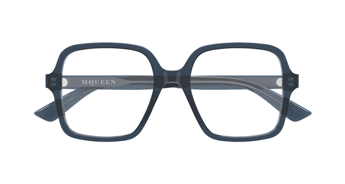 Gafas graduadas alexander mcqueen am0538o 003 gris rectangular / squared femenino talla 52mm - Vista de detalle