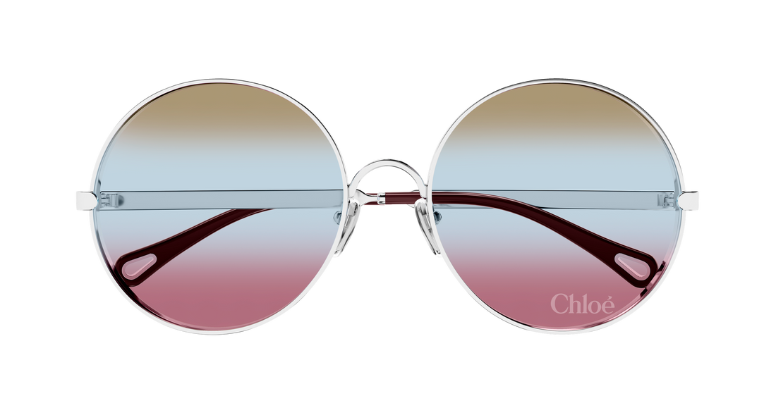 Óculos de sol chloé ch0321s 003 plateado round femenino tamanho 59mm - Vista de detalhe