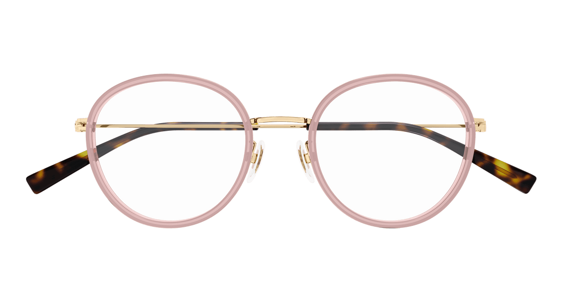 Óculos graduados gucci gg1851oa 008 rosa round femenino tamanho 50mm - Vista de detalhe