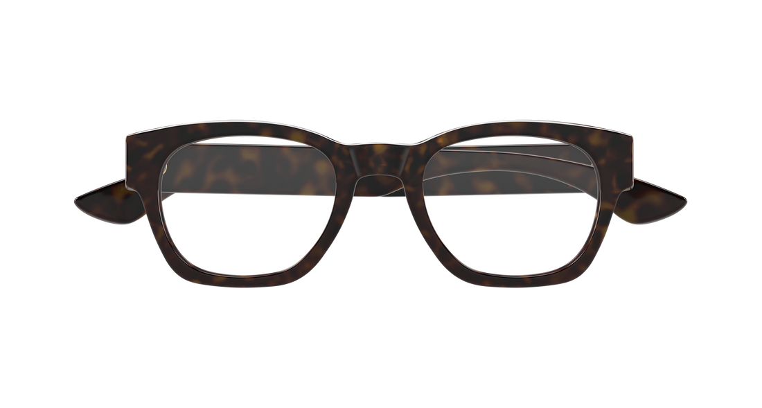 Occhiali da vista alexander mcqueen am0530o 006 havana round/oval/panthos masculino taglia 52mm - Vista dettagliata