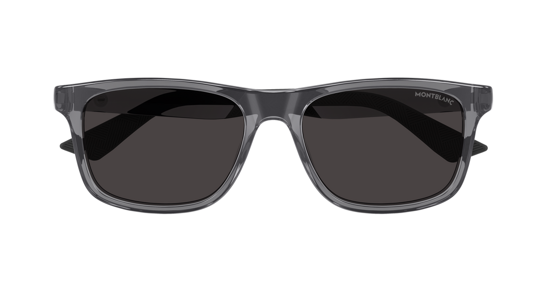 Occhiali da sole montblanc mb0432s 003 gris rectangular / squared masculino taglia 55mm - Vista dettagliata