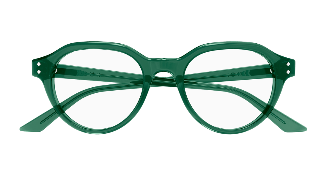 Óculos graduados gucci gg1894o 004 verde round masculino tamanho 49mm - Vista de detalhe