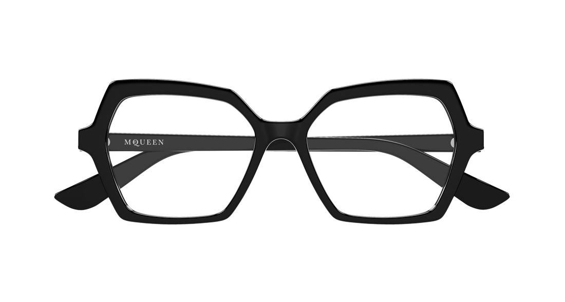 Gafas graduadas alexander mcqueen am0537o 001 negro geometric femenino talla 54mm - Vista de detalle