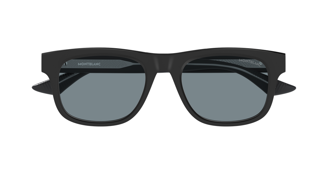 Occhiali da sole montblanc mb0421s 003 negro rectangular / squared masculino taglia 53mm - Vista dettagliata
