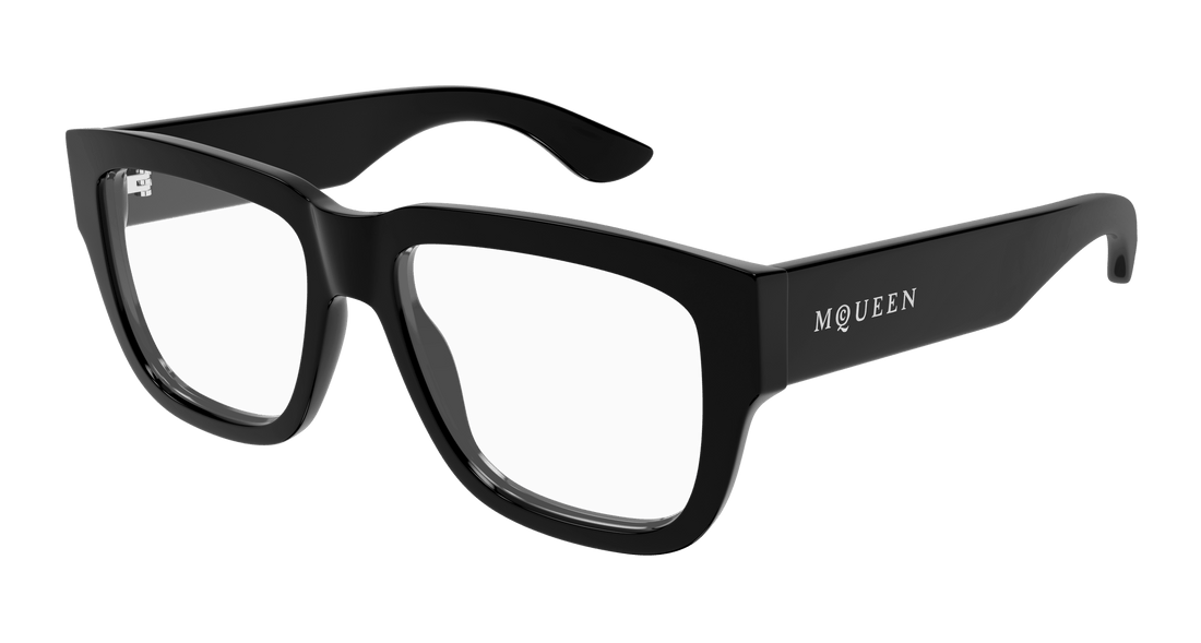 Occhiali da vista alexander mcqueen am0510o 001 negro square unisex taglia 55mm - Vista principale