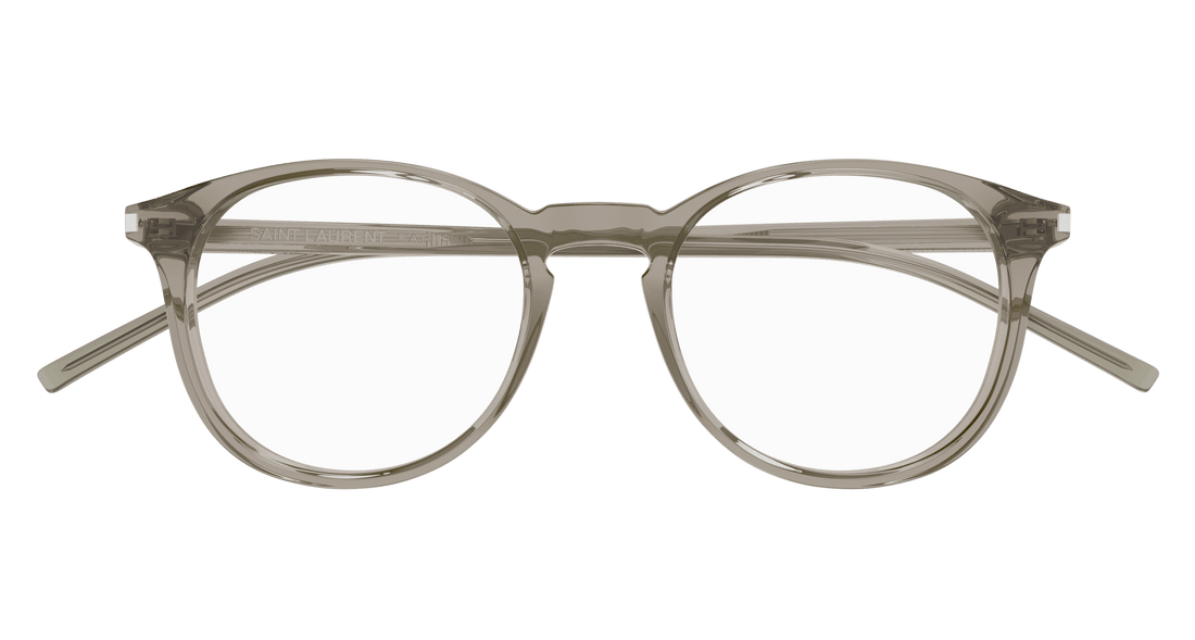 Occhiali da vista saint laurent sl 106 025 marron round unisex taglia 50mm - Vista dettagliata