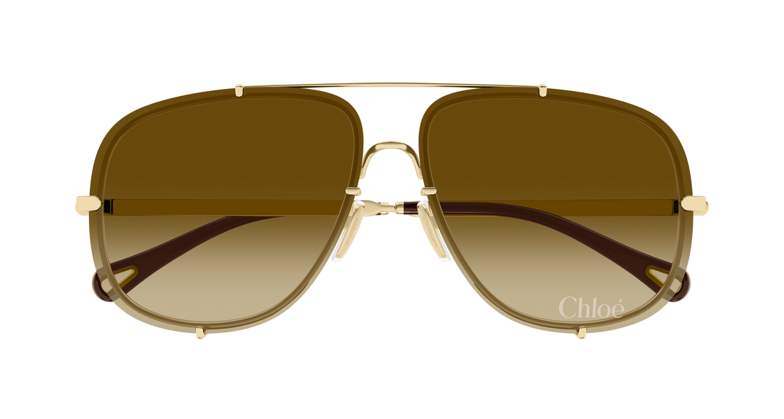 Occhiali da sole chloé ch0348s 003 dorado pilot/navigator femenino taglia 62mm - Vista dettagliata