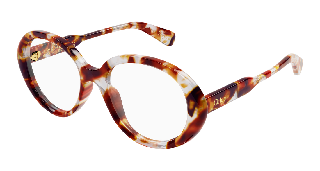 Brillen chloé ch0221o 008 havana round/oval/panthos femenino größe 53mm - Hauptansicht