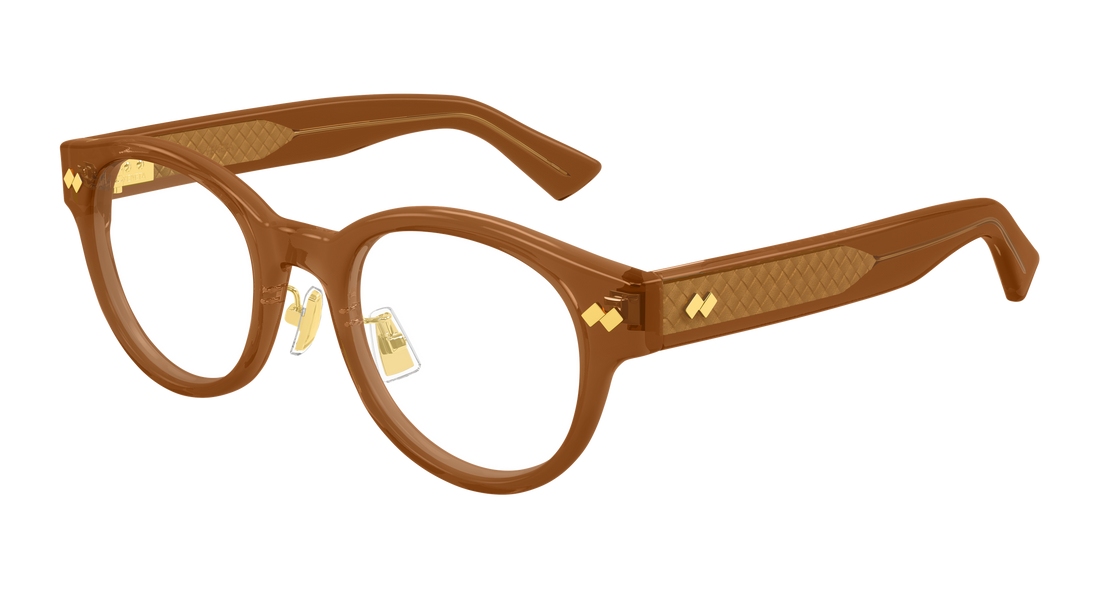 Gafas graduadas bottega veneta bv1405oa 003 marron round/oval/panthos masculino talla 50mm - Vista principal