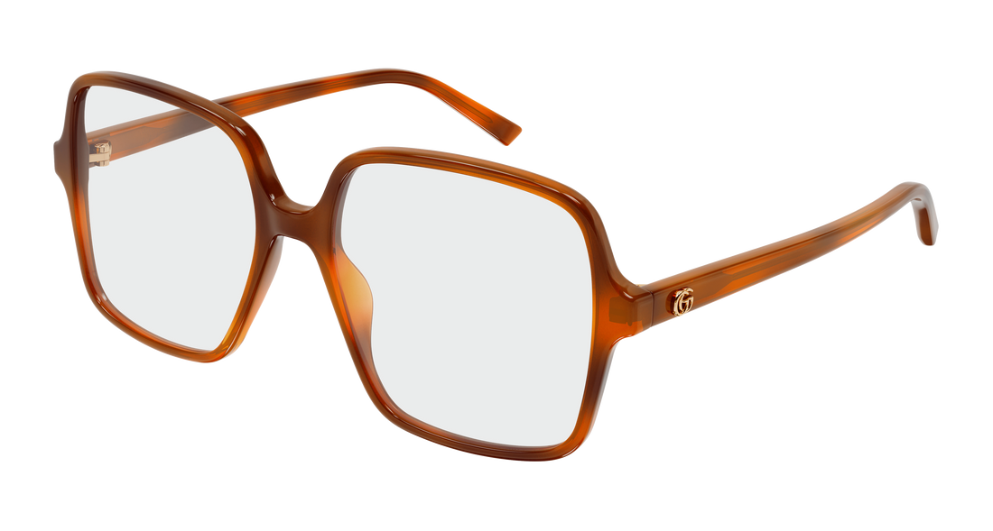 Prescription glasses gucci gg1994o 006 havana rectangular / squared femenino size 53mm - Main view